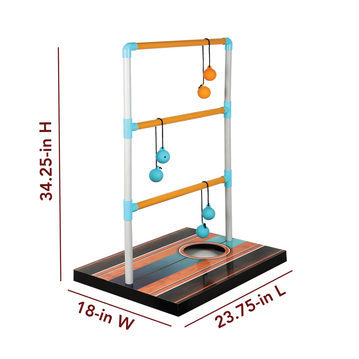 Hathaway Triple Play Toss Set - ladder unit 34.25 in high on a 23.75 x 18 in base