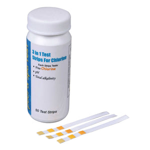 Blue Wave Deluxe Pool Maintenance Kit - 3-in-1 chlorine, pH and alkalinity test strips, 50 count