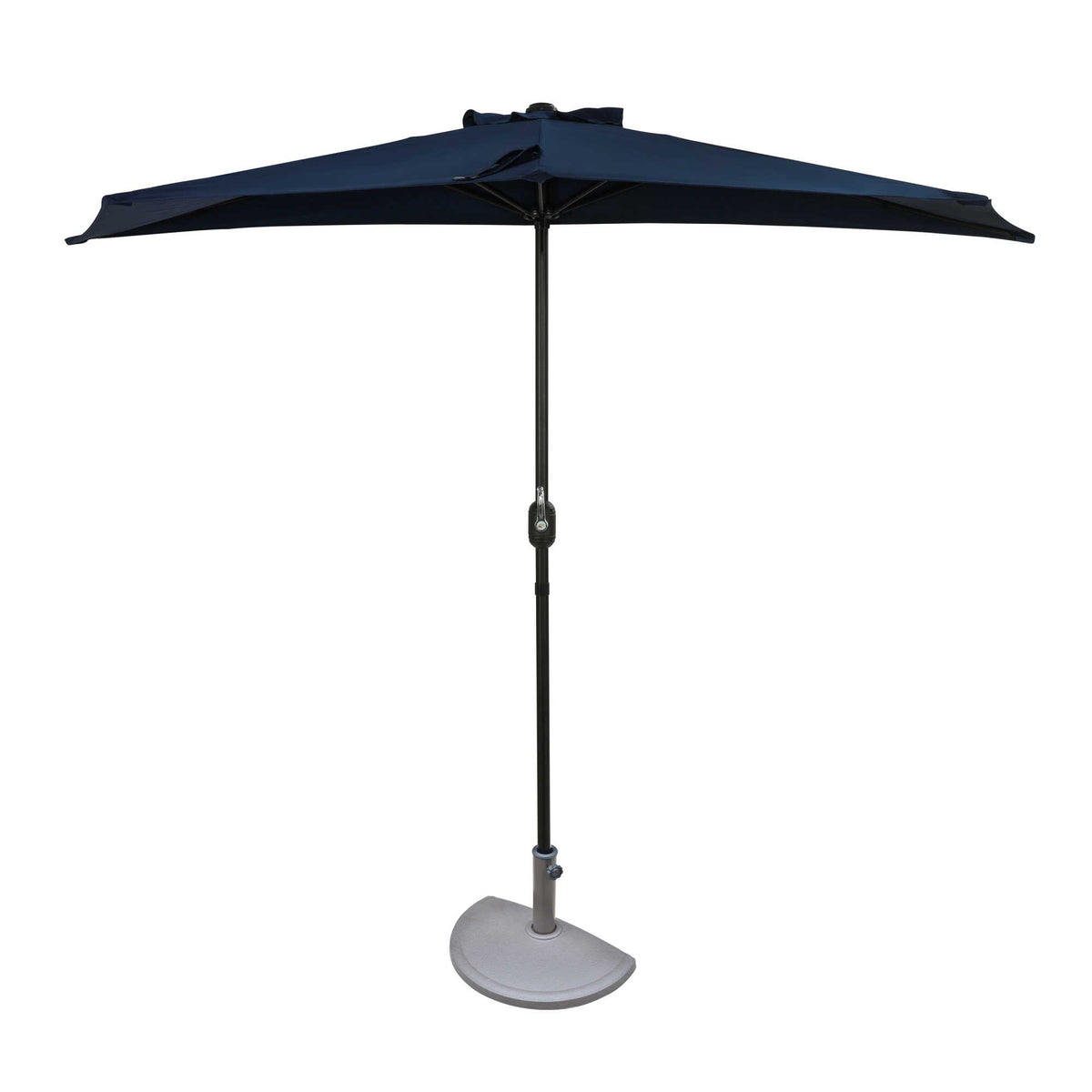 Island Umbrella Lanai 9-ft Half Umbrella in Polyester Patio Furniture &amp; Umbrella — Navy Blue / Polyester