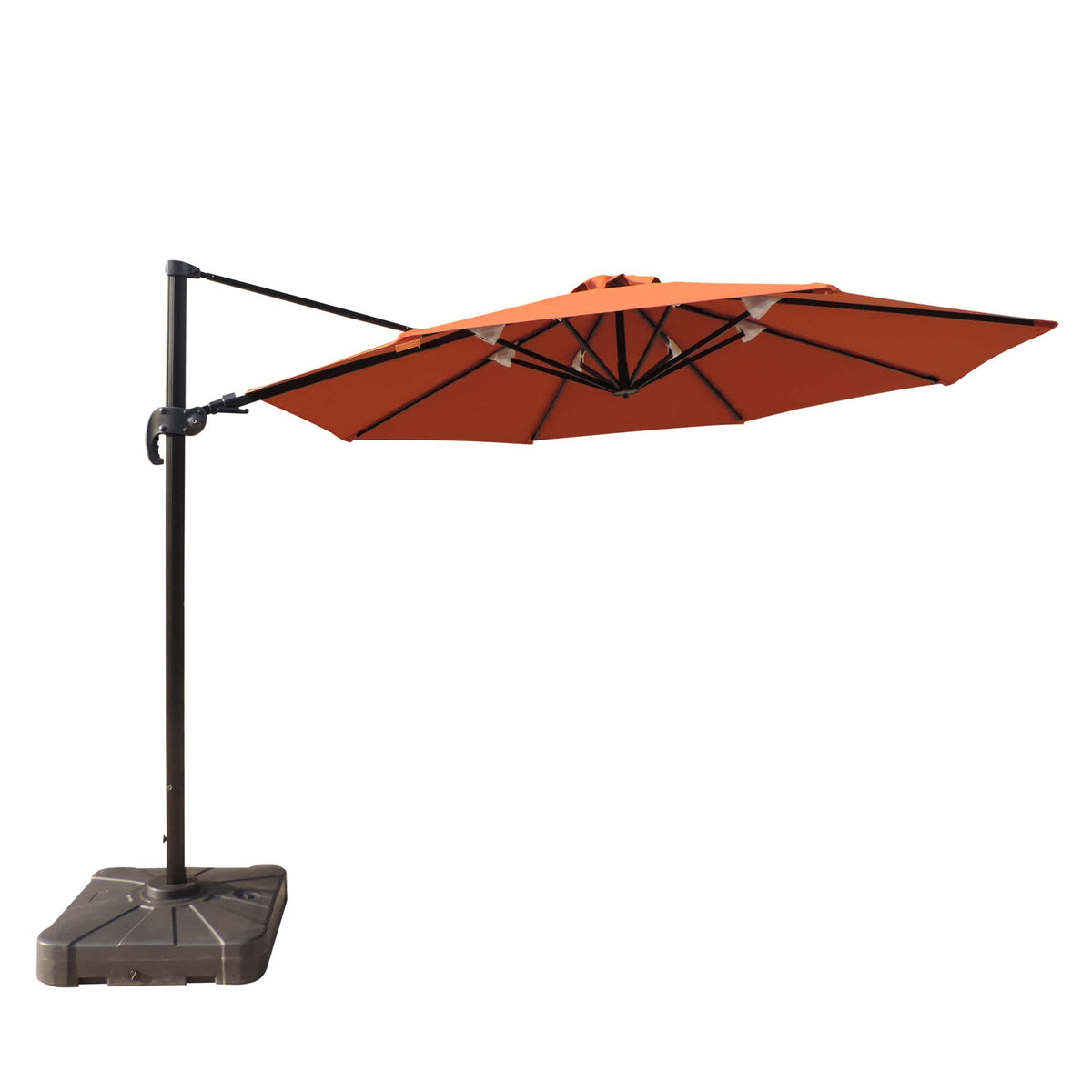 Island Umbrella Freeport 11-ft Octagonal Cantilever Patio Umbrella in Sunbrella Acrylic Patio — No Valance / Terra Cotta