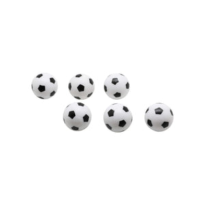 Hathaway Soccer Style Foosballs - the six-ball pack laid out in two rows