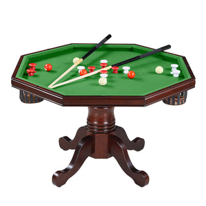 Hathaway Kingston Poker Table Set, Walnut - bumper pool top set up with cues, pegs and balls