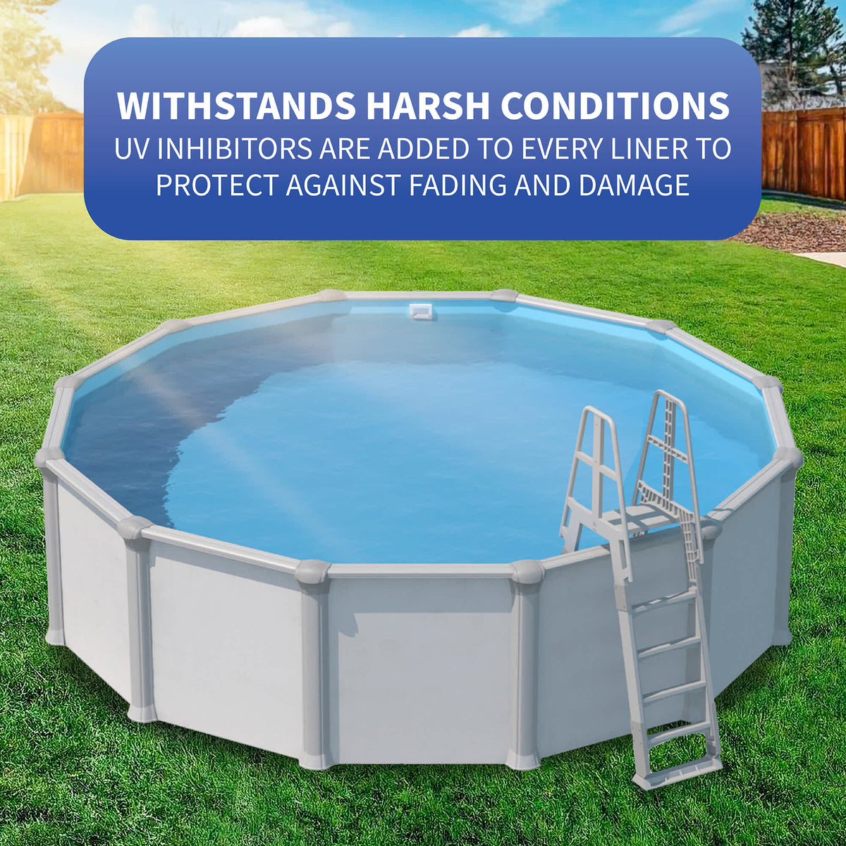 Blue Wave Round Blue Standard Gauge Overlap Liner - 48/54-in Deep Pool Liner