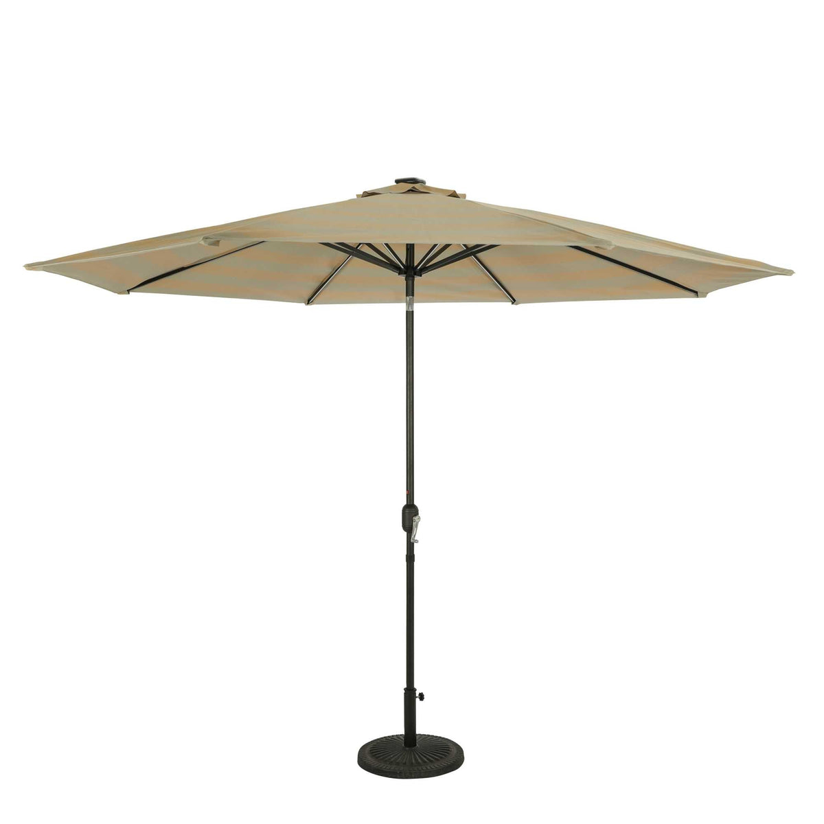 Island Umbrella Calypso Fiesta 11-ft Octagonal Market Umbrella with Solar LED — Champagne and Taupe / Breez-Tex / Umbrella