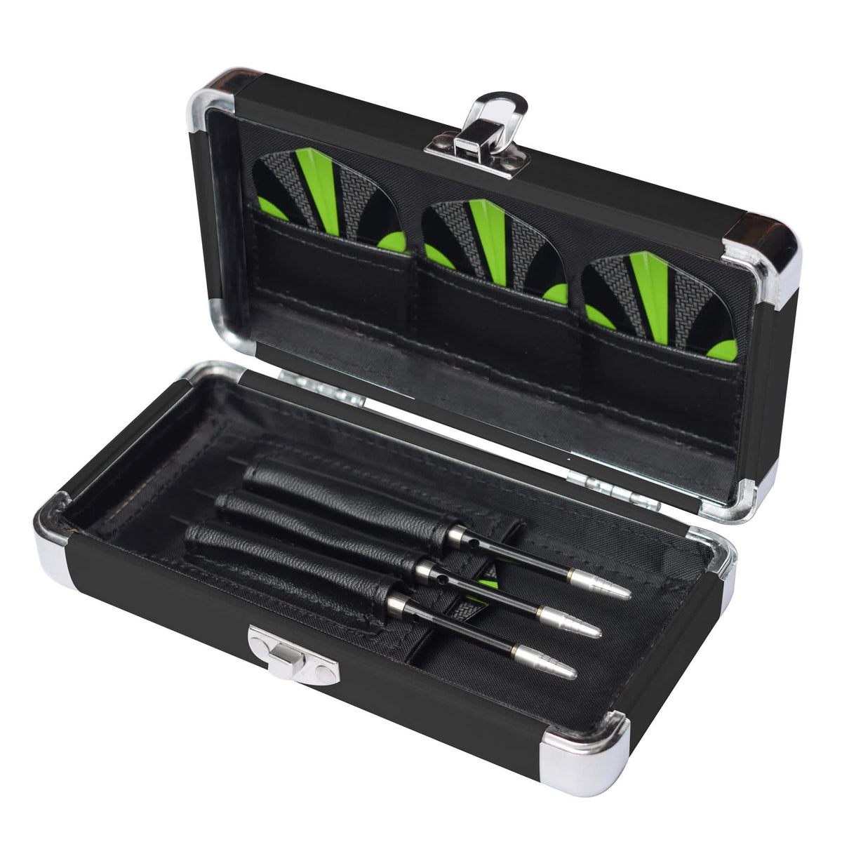 Hathaway Dublin Steel Tip Darts - all three darts seated in the fitted case tray