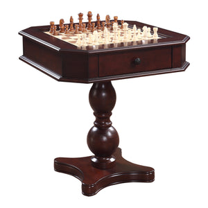Hathaway Fortress 28-in Chess 3-in-1 Pedestal Game Table Set with Chairs Game Room Table — shown from the opposite side (1)
