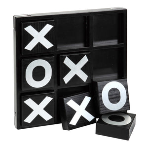 Hathaway Vintage 14-in Wooden Board Tic-Tac-Toe Set Game Room Table