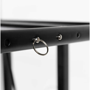 HeatWave Premium Cover Lift - locking pin and pull ring in one of the height adjustment holes