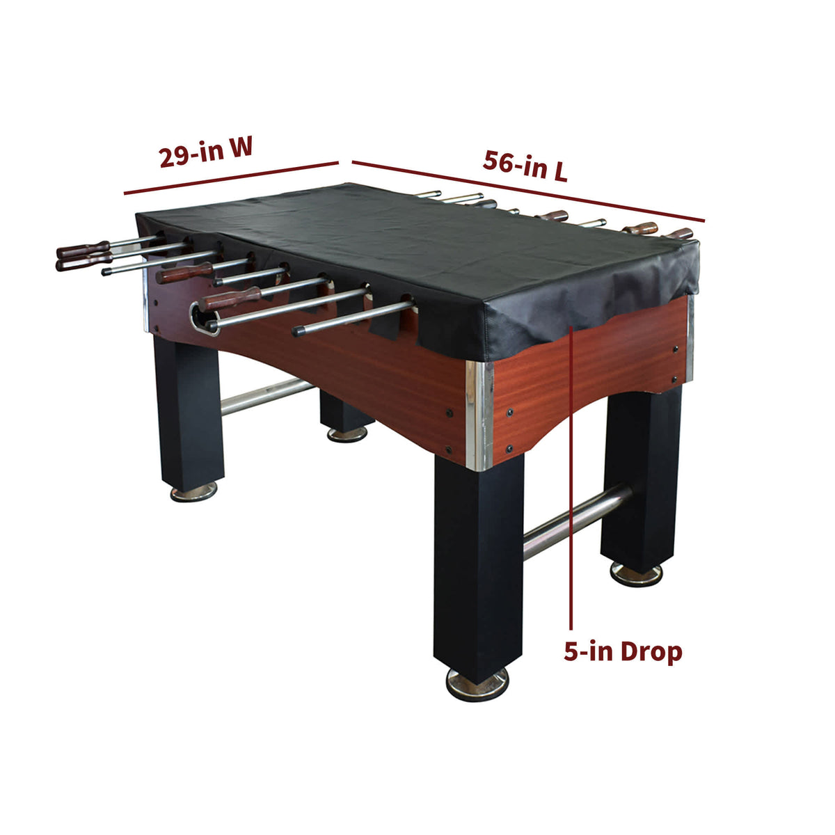 Hathaway 56-in Foosball Table Cover - 56 x 29 in with a 5-in drop, fitted over the table