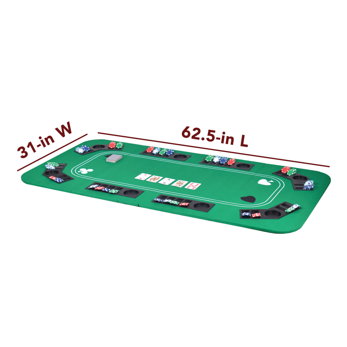Hathaway No Limit Casino Table Top - 62.5 in long by 31 in wide when opened out