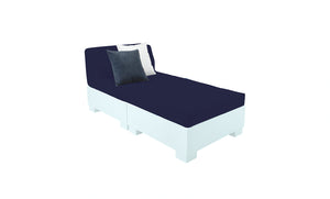 Ledge Lounger Affinity 2 Piece Sun Chair in Frost frame with Captain Navy fabric