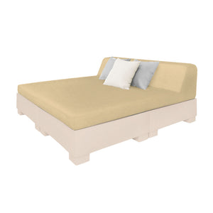 Ledge Lounger Affinity Square Sunbed — cloud resin with a linen backrest cushion