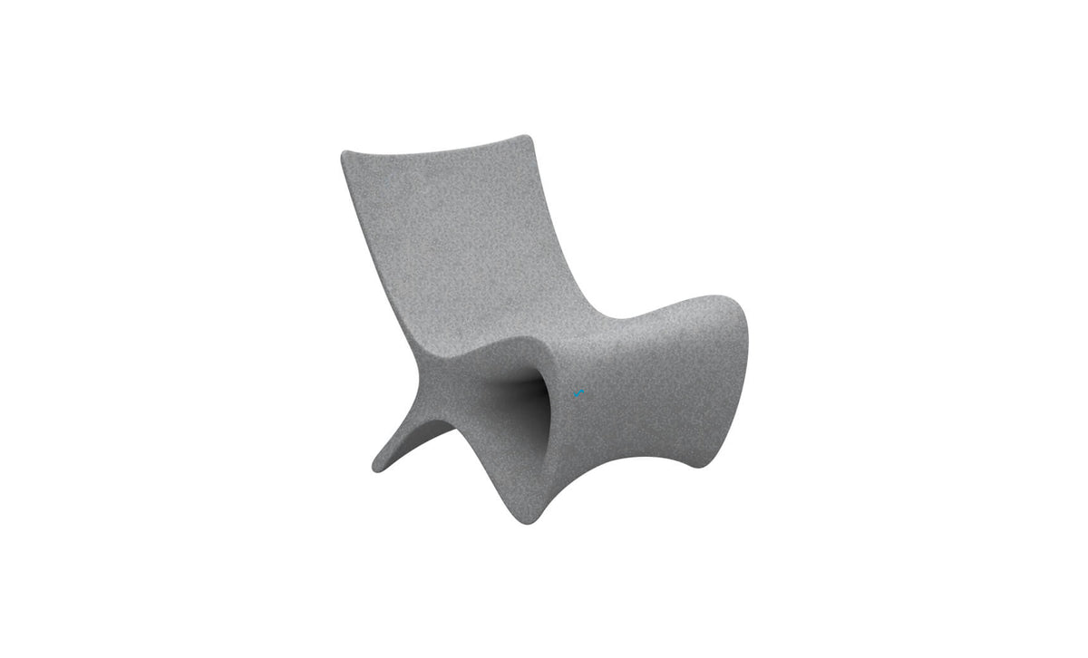 Ledge Lounger Autograph Chair — granite gray resin, full view