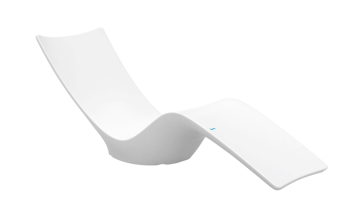 Ledge Lounger Autograph Chaise — zoomed view of the white resin shell