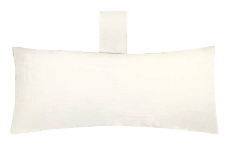 Ledge Lounger Autograph Chaise headrest pillow — white fabric, front view