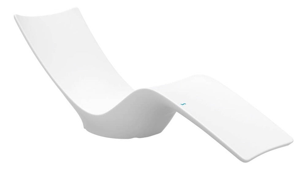 Ledge Lounger Autograph Chaise in-pool chaise lounger — white resin, full side view