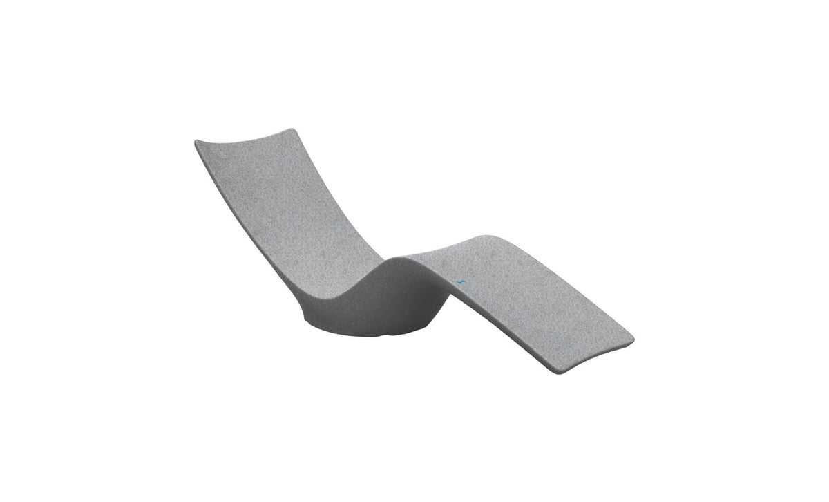 Ledge Lounger Autograph Chaise — granite gray resin, full side view