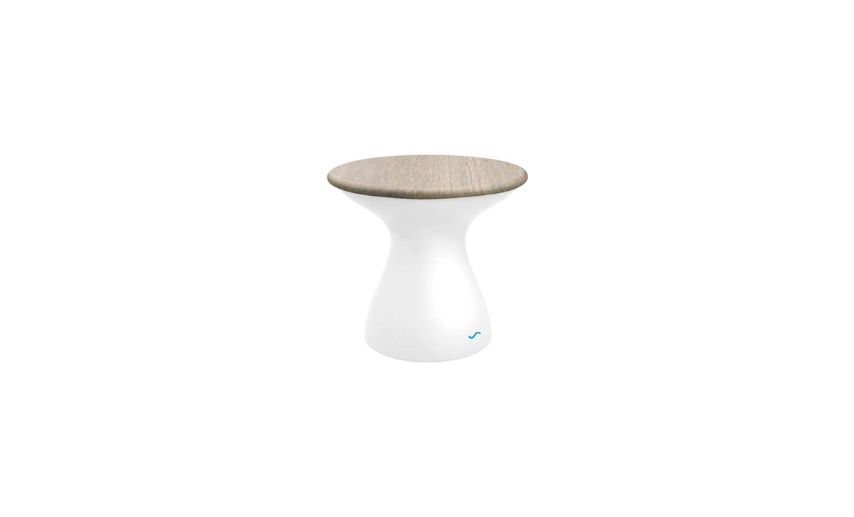 Ledge Lounger Autograph Standard Side Table — white base with a wheat lid