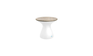 Ledge Lounger Autograph Standard Side Table — white base with a wheat lid