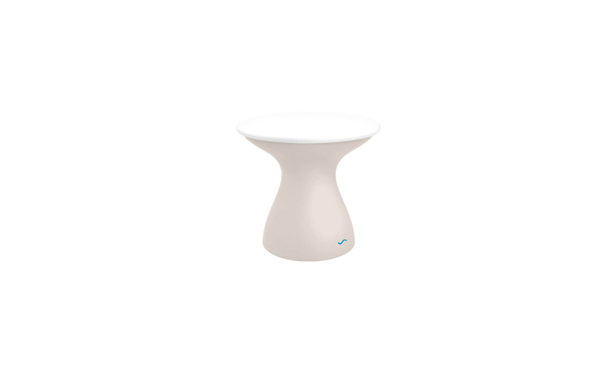 Ledge Lounger Autograph Standard Side Table — cloud base, white lid