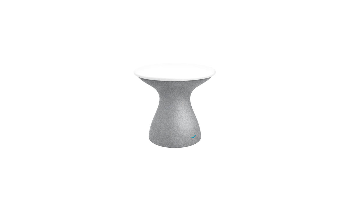 Ledge Lounger Autograph Standard Side Table — granite gray base, white lid
