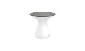 Ledge Lounger Autograph Tall Ice Bin Side Table — white base with a gray lid