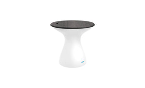 Ledge Lounger Autograph Tall Ice Bin Side Table — white base with a fog lid
