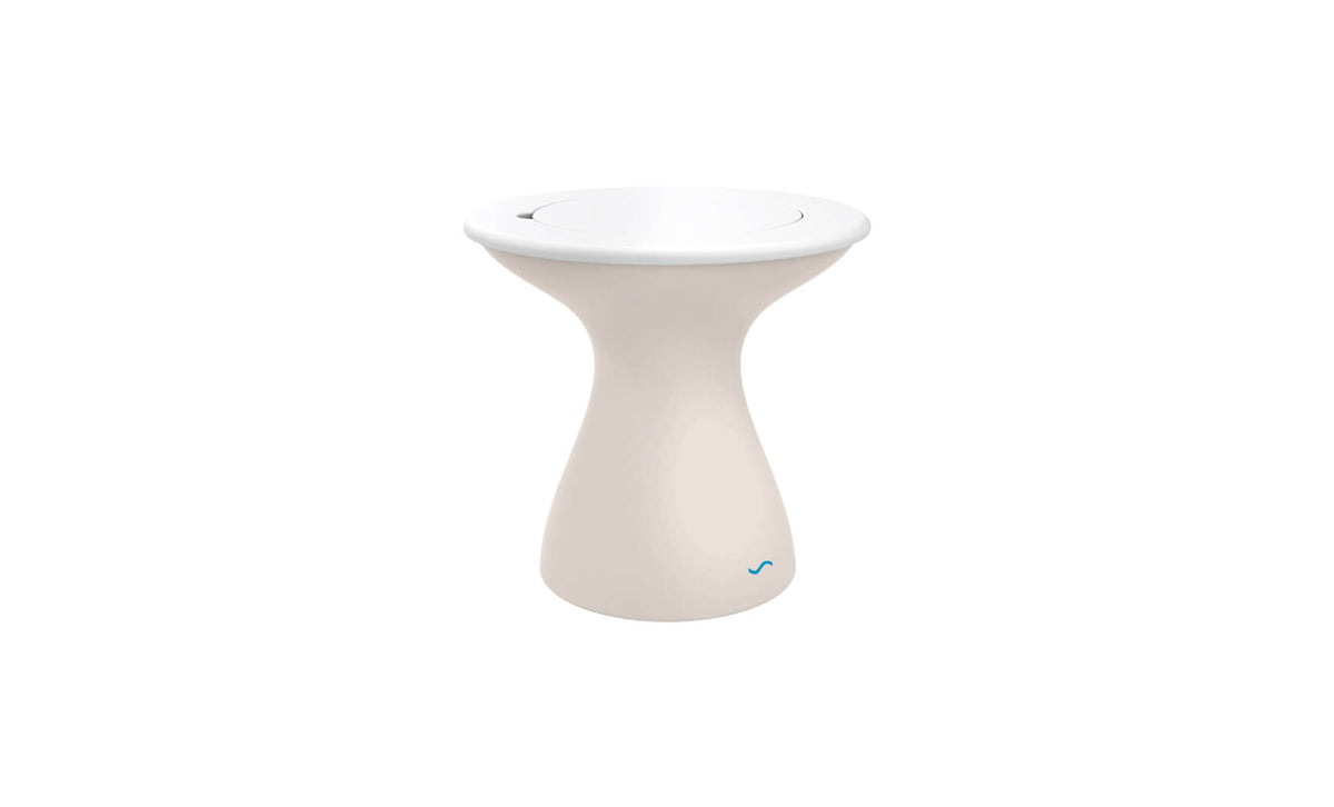 Ledge Lounger Autograph Tall Ice Bin Side Table — cloud base, white lid