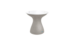 Ledge Lounger Autograph Tall Ice Bin Side Table — sandstone base, white lid