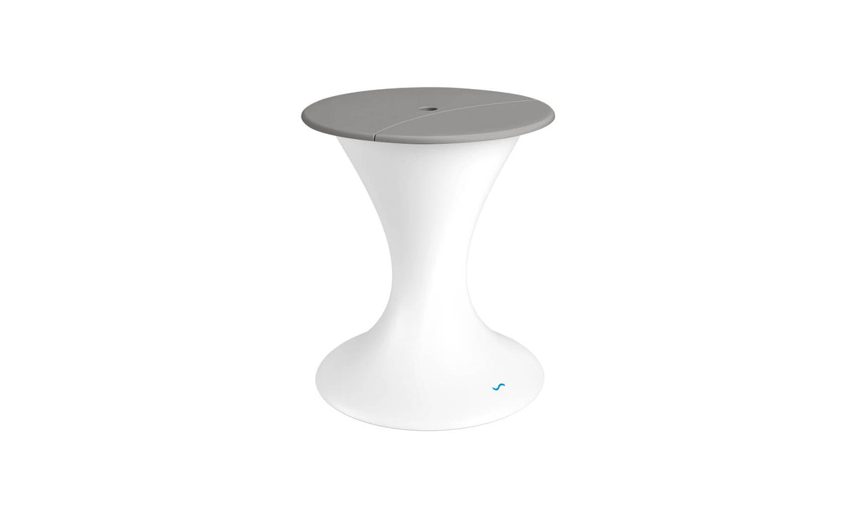 Ledge Lounger Autograph Umbrella Stand Ice Bin — white base with a gray lid
