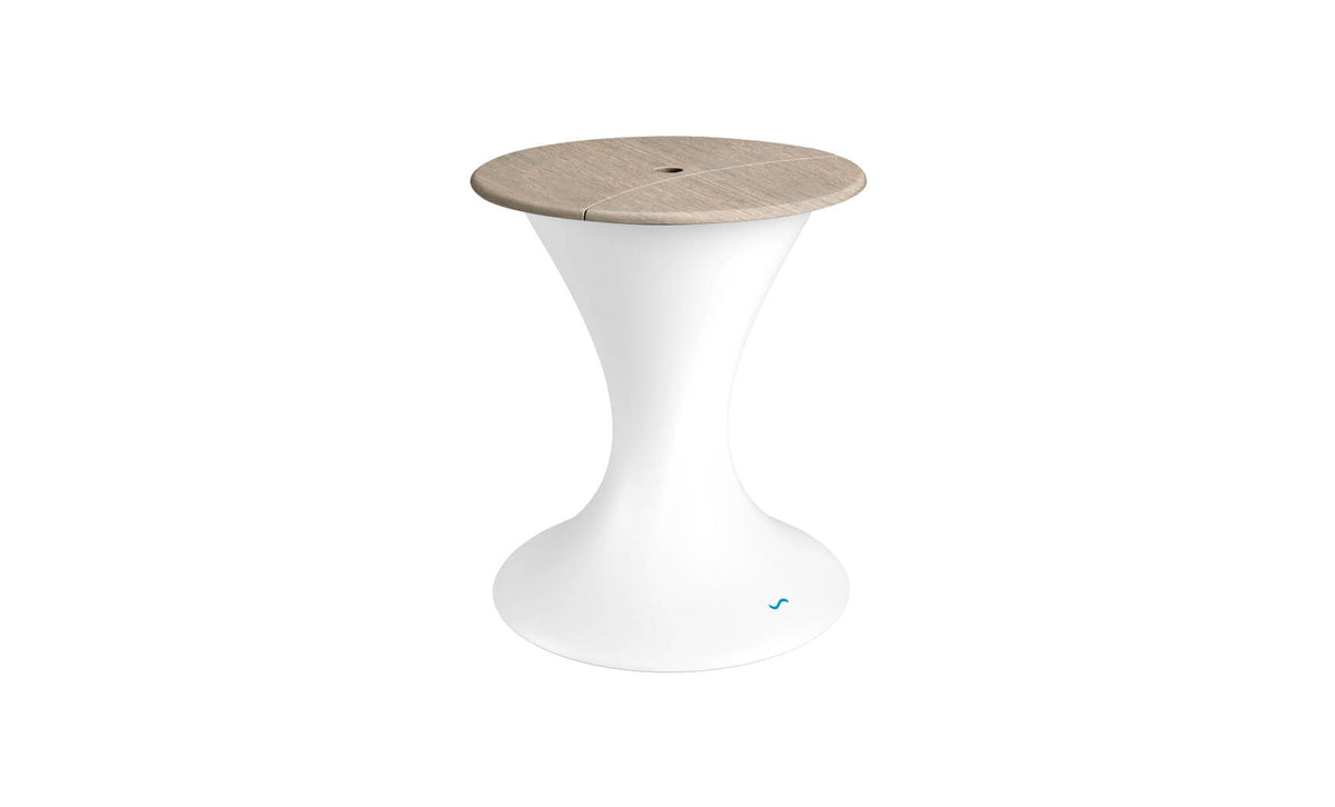Ledge Lounger Autograph Umbrella Stand Ice Bin — white base with a wheat lid