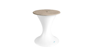 Ledge Lounger Autograph Umbrella Stand Ice Bin — white base with a wheat lid