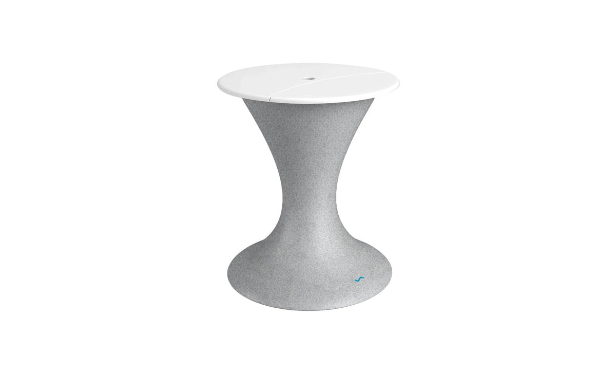 Ledge Lounger Autograph Umbrella Stand Ice Bin — granite gray base, white lid