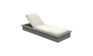 Ledge Lounger Echo Chaise — white sling fabric on a gray frame
