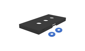 Ledge Lounger Washers — black resin washer toss boxes, angled view