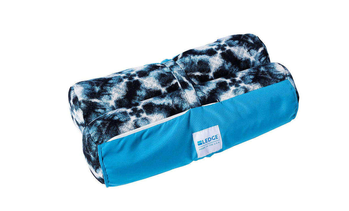 Ledge Lounger Laze Hammock — shibori blue pattern float in the pool