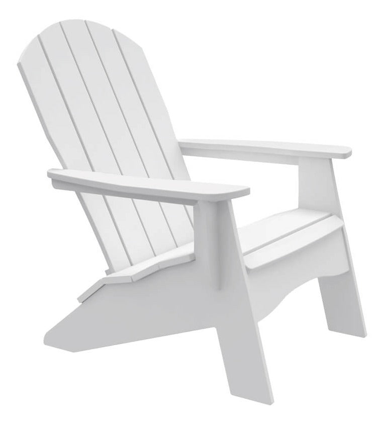 Ledge Lounger Legacy Adirondack — resin adirondack chair, white, front three-quarter view
