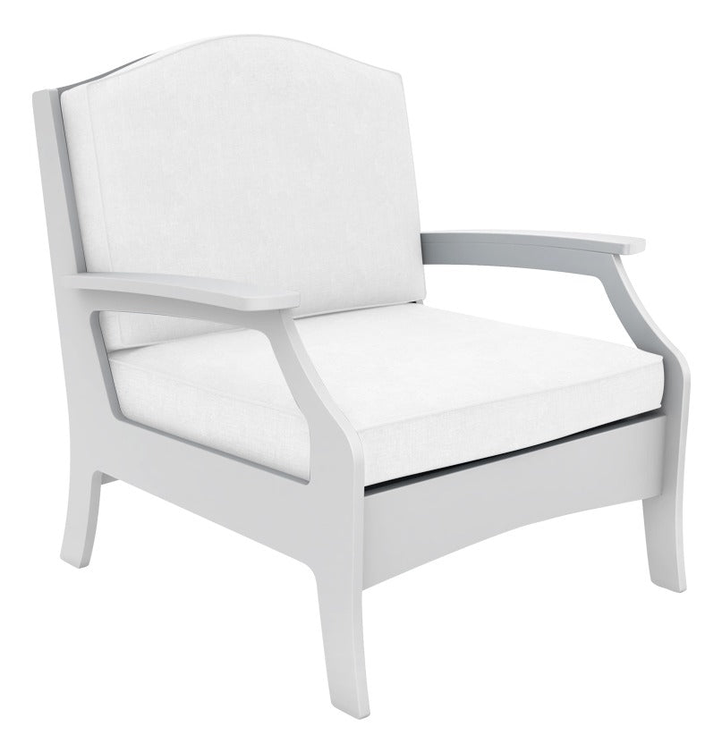 Ledge Lounger Legacy Club Chair — poolside club chair, white, front three-quarter view
