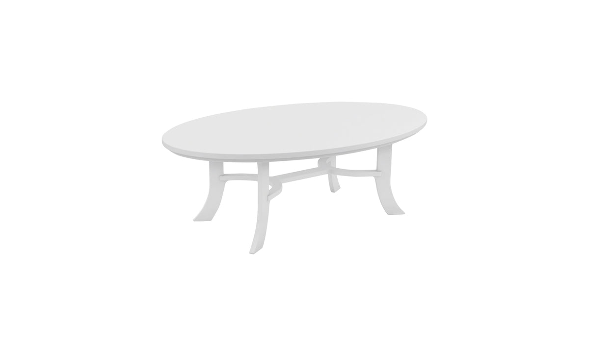 Ledge Lounger Legacy Coffee Table — oval top in white