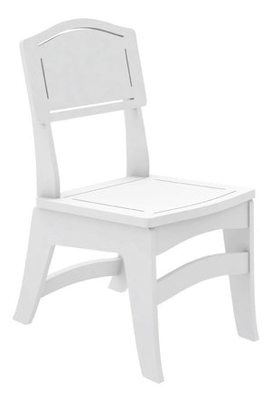 Ledge Lounger Legacy Dining Side Chair — outdoor dining side chair, white, front three-quarter view