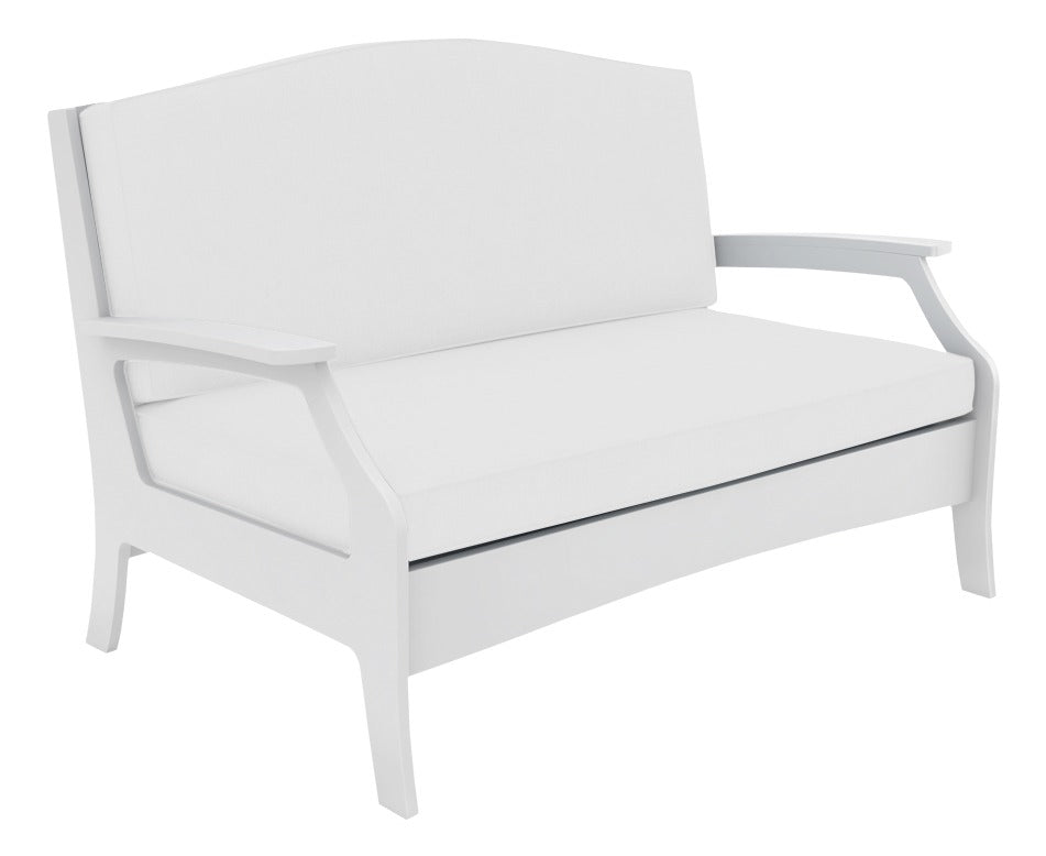 Ledge Lounger Legacy Loveseat — poolside loveseat, white, front three-quarter view