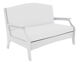 Ledge Lounger Legacy Loveseat — poolside loveseat, white, front three-quarter view