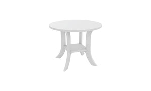 Ledge Lounger Legacy Side Table — round top in white