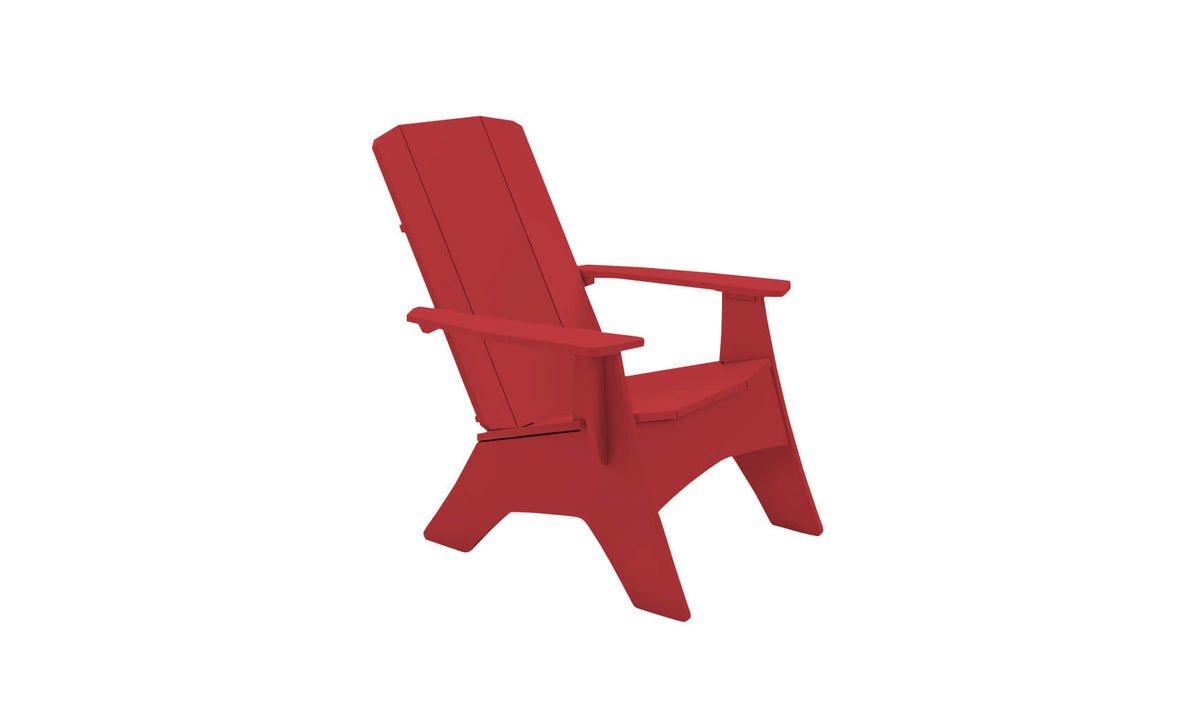 Ledge Lounger Mainstay Adirondack chair — red colourway, front view