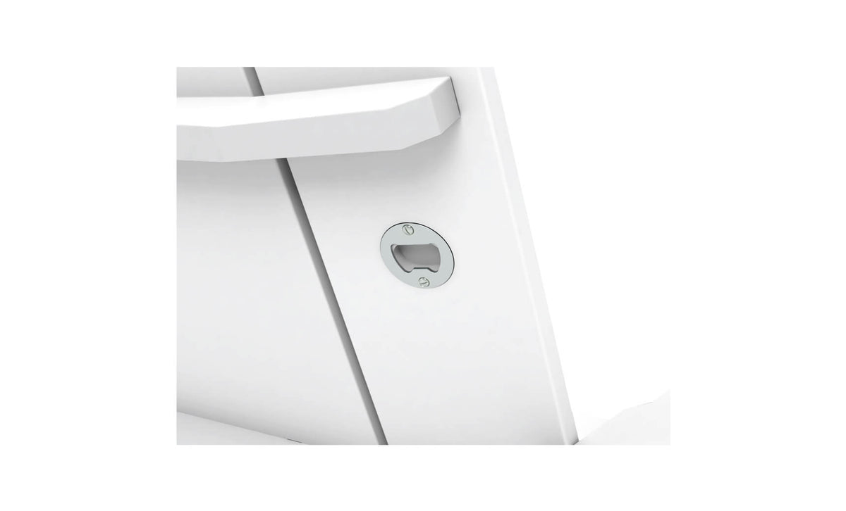 Ledge Lounger Mainstay Adirondack Fit chair — bottle opener detail