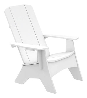 Ledge Lounger Mainstay Adirondack Fit chair — white adirondack chair with drink holder, front view