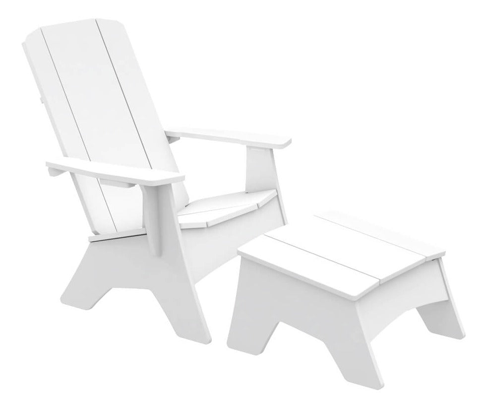 Ledge Lounger Mainstay Adirondack Fit ottoman — white adirondack fit ottoman with its chair