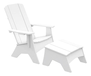 Ledge Lounger Mainstay Adirondack Fit ottoman — white adirondack fit ottoman with its chair