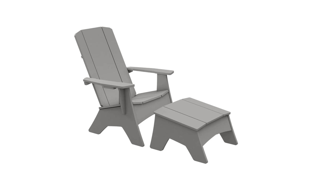 Ledge Lounger Mainstay Adirondack Fit ottoman — gray colourway with its chair