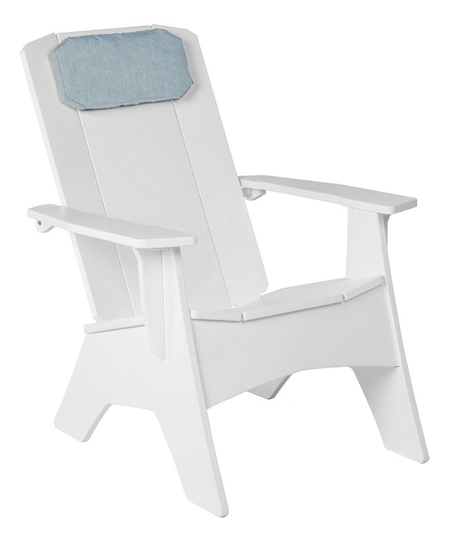 Ledge Lounger Mainstay Adirondack headrest pillow — adirondack headrest pillow on a white chair